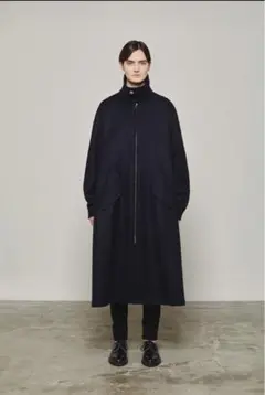 極美品★THE RERACS★ウール100%★メルトンロングコート★バッチ付★黒 極美品☆THE RERACS☆ウール100%☆メルトンロングコート☆バッチ付