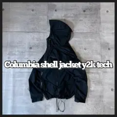 Columbia shell jacket ゴープコア 黒 ドローコード 短丈