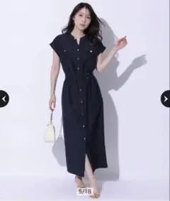 新品★アプワイザーリッシェ　金釦ワークワンピース／モカのサムネイル