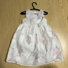 フォーマルドレス 白 刺繍入り