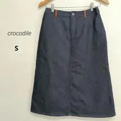 crocodile クロコダイル スカート レザー ワンポイント デニム 調