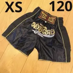 キッズ　タイボクシング　ブラック ボクシングショーツ XS