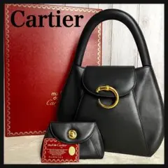 【極美品☆人気】カルティエ パンテール パンサーライン ハンドバッグ ブラック