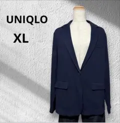 ユニクロ　UVカットジャージージャケット　ネイビー　XL