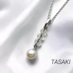 TASAKI　タサキ　パール × カットガラス　あこや真珠　ネックレス　SV