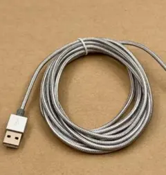 シルバー USB充電ケーブル 約2メートル
