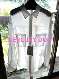 新品タグ付★ MERCURY DUO シアーシャツ 長袖 ホワイトのサムネイル