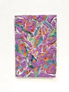 348 抽象画 アクリル画 原画 キャンバスボード F6 夜明け前の歓楽街 抽象画アート『夜明け』キャンバスボード原画 | アトリエ葱