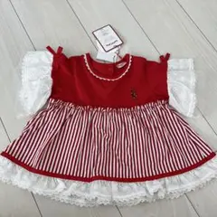 新品　JOLIPOIS レッド ストライプ チュニック 80