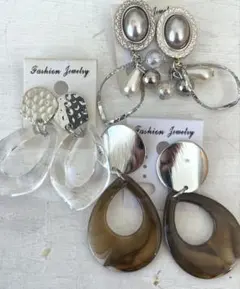 3点セット　555 ハンドメイド　樹脂　金属　ピアス　イヤリング　まとめ売り