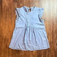 【古着】BURBERRY BLUE LABEL ノースリーブ ブラウス 刺繍ロゴのサムネイル