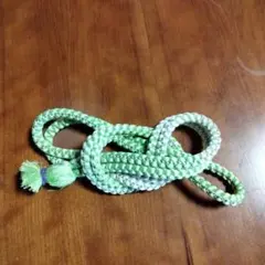 帯締め★黄緑と白色編み込みデザイン★