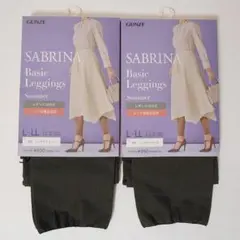 SABRINA　着圧レギンス　10分丈　L-LL　チャコール　2足