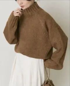 PUAL CE CIN　アルパカ混ハイネックニットプルオーバー