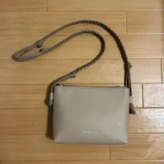 CONVERSE ベージュレザーショルダーバッグ