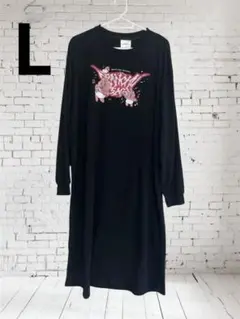 【新品未使用】　おぱんちゅうさぎ　ワンピース ルームウェア ブラック L