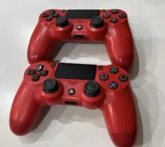 レッド デュアルショック4コントローラー 2個セット