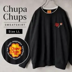 【美品】Chupa Chups スウェット LL 黒 刺繍 ビッグロゴ