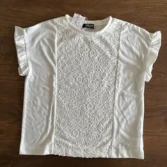 コムサイズム　袖フリル　レースTシャツ