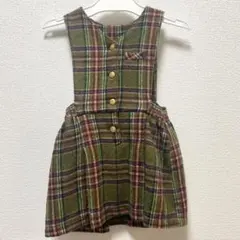 古着 チェック ワンピース ジャンパースカート ウール