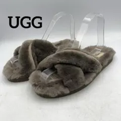 Y931 アグ ムートンサンダル US6 23cm グレー ファー