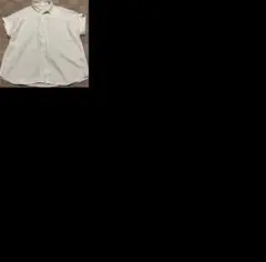 ホワイト 半袖 ボタンシャツ