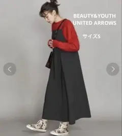 BEAUTY&YOUTH ポリエステルブレンドAラインキャミソールワンピースS
