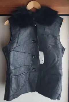 リアル ラム フォックス 衿付きベスト