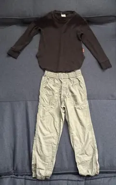 BREEZE 黒長袖 トップス ユニクロ カーキ ロング パンツ セット 130