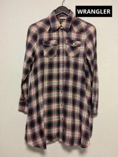 B058 Wranglerラングラー チェック柄 ロングシャツ チュニックのサムネイル
