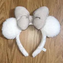 ミニーマウス　カチューシャ　ボア　白