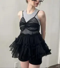 Treat Ürself チュールトップス ブラック