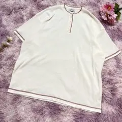 forksy. オーバーサイズワッフルヘンリーネック配色ステッチTシャツのサムネイル
