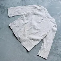 GALERIEVIE リネン混 スキッパーネック ブラウス 七分袖 M ベージュ