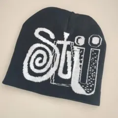 黒 ロゴニット帽