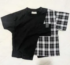 branches 半袖Tシャツ 90cm 黒・チェック柄のサムネイル