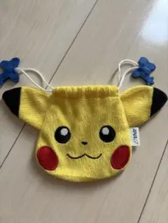 ANAピカチュウ 顔型ポーチ フリース ポケモン ポケットモンスター 巾着