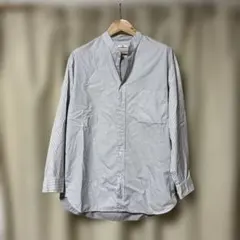 +J スタンドカラーシャツ ストライプ XL