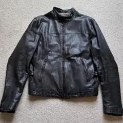 90s banana republic 黒タグ レザー ダブルジップ ジャケット - メルカリ