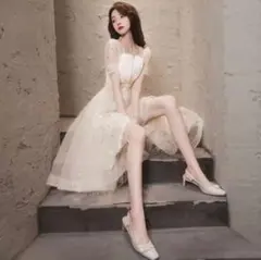 L~LL ぽっちゃり◎ 二次会ドレス パーティドレス 前撮りドレス