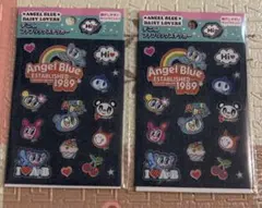 エンジェルブルー　デニムファブリックステッカー　2枚セット　セリア
