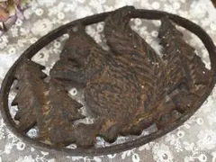 フランス 蚤の市 ブロカント ヴィンテージ木製彫刻 ひまわりモチーフ 