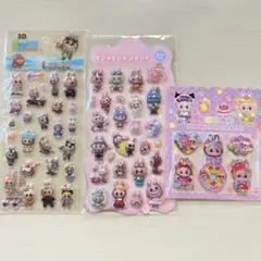 お得セット A♡ラブブ3枚セット♡ウォーターシール、ボンボンドロップシール風