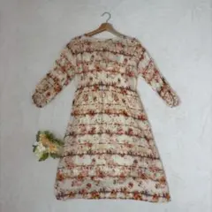［ZARA］花柄カットソーワンピース（M）長袖　13-14