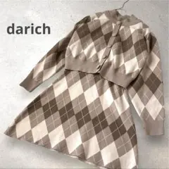 Darich アーガイルチェックニットアンサンブル　ワンピース　カーディガン