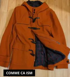 【美品】コムサイズム　ウールコート　オレンジ フード付き 　ダッフルコート　Ｌ
