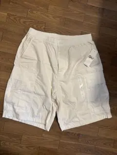 専用 新品☆GU ワイドカーゴハーフパンツ L オフホワイト