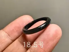 L17-29 氷糯種 黒翡翠 18.5号 グアテマラ産A貨本翡翠くりぬき リング