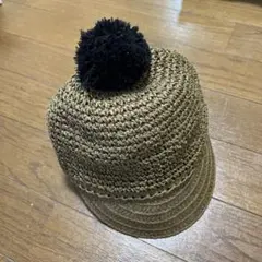 キッズ 麦わら帽子 ポンポン付き 52cm 西松屋