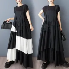 大きいサイズ レディース サロペット　ワンピース　ロング　春夏　新品